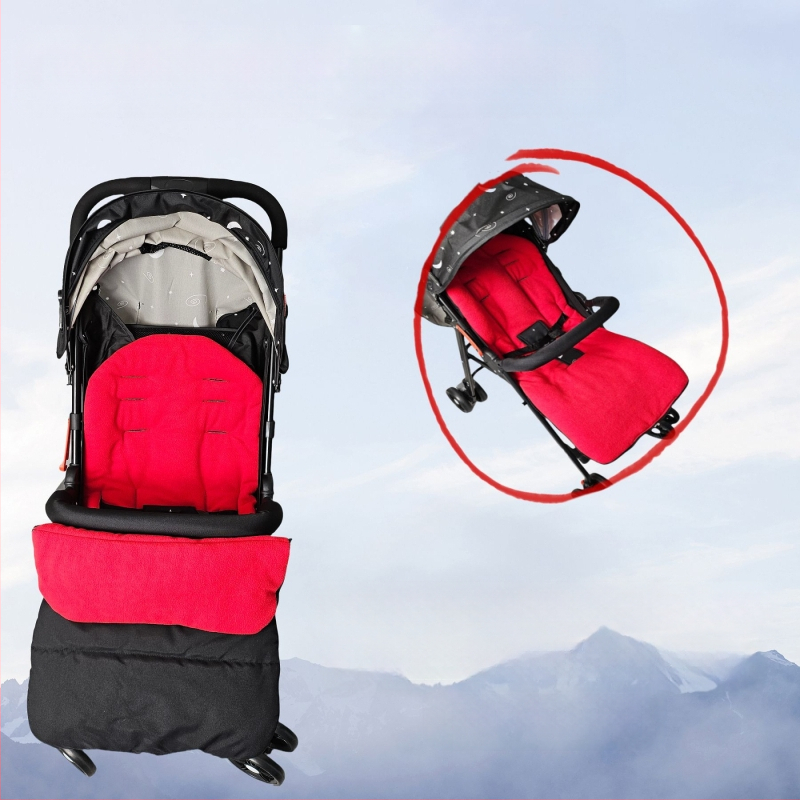 Ratiņu pēdas pārvalks, ratiņu guļammaiss, ratiņu kokvilnas spilventiņš, bērnu ratiņu vēja necaurlaidīgs pārvalks, ziemas sabiezināts silts sēdekļa spilvens