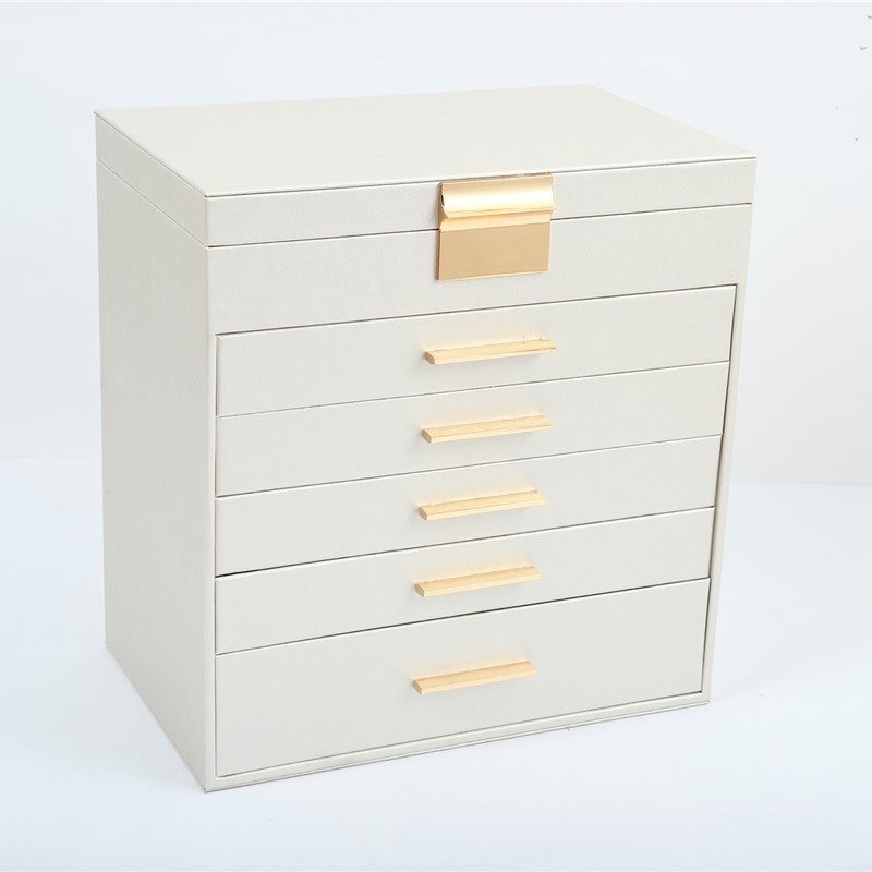 Originaalne disain ema sünnipäevakingiks, peen nahast läbipaistev ehtekarp, 6-kihiline kõrvarõngaste hoiukarp kohaletoimetamiseks