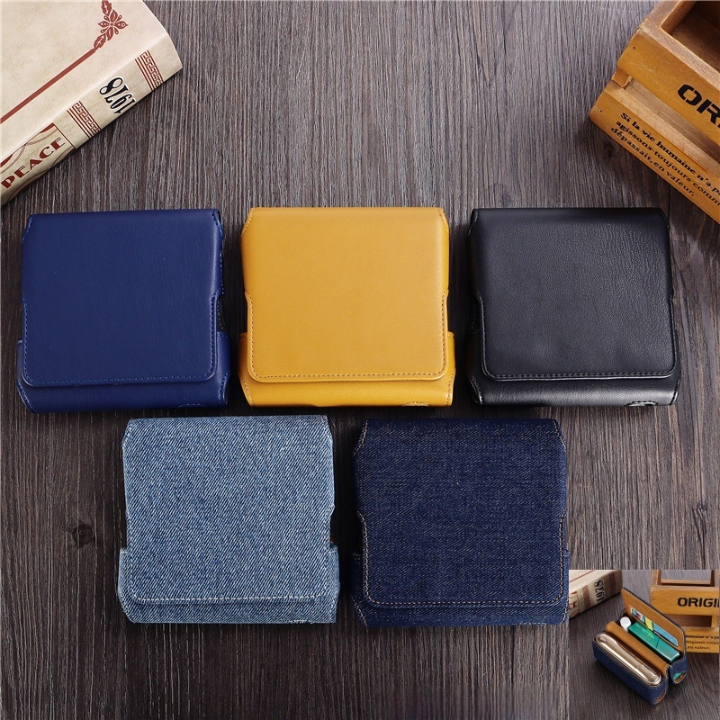 Piemērots Iqo Iluma/3.0Duo digitālajam aizsargvāciņam, džinsa raksta ādas aksesuāriem, pārnēsājamai, atveramai kosmētikas somiņai