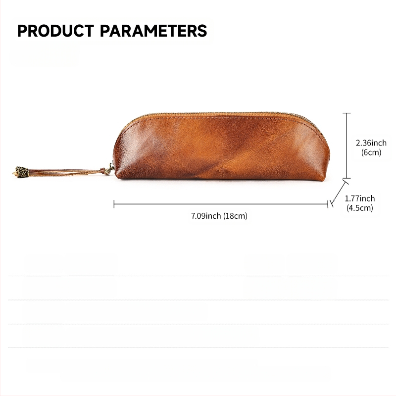 „Malute“ daržovių raugintos odos pieštukų dėklas, paprastas, madingas akinių dėklas, pažangus stiliaus raštinės reikmenų krepšys, pieštukų laikymo krepšys, natūralios odos pieštukų dėklas