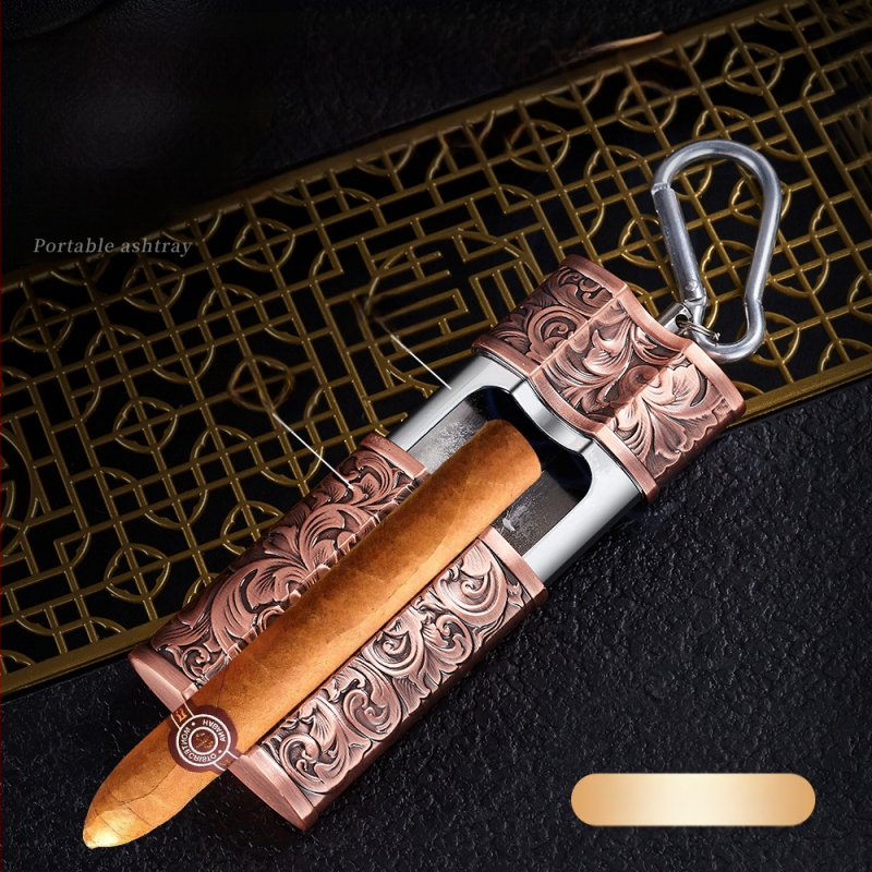 Pārrobežu radoša pārnēsājama pelnutrauka ar metāla sprādzi, pārnēsājama automašīnas āra pelnutrauka glabāšanai āra cigāru pelnutrauks