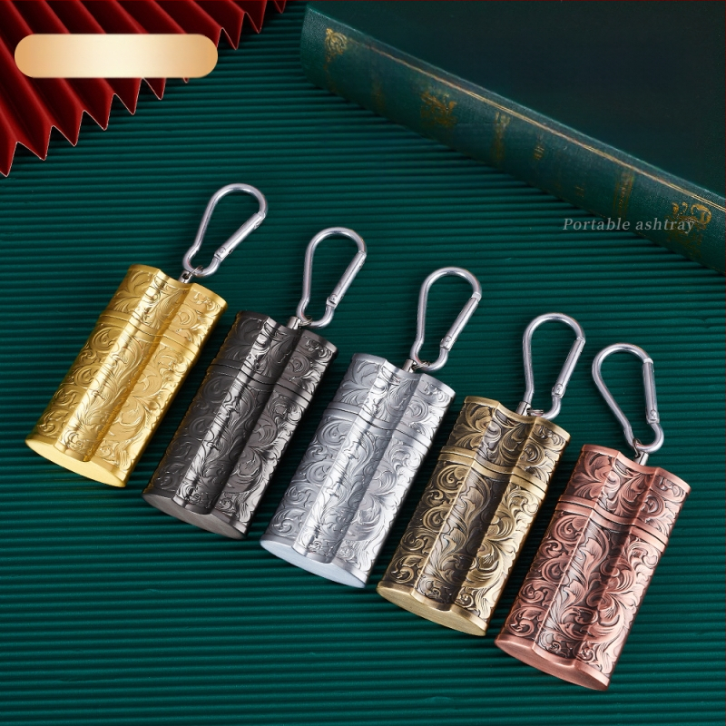 Pārrobežu radoša pārnēsājama pelnutrauka ar metāla sprādzi, pārnēsājama automašīnas āra pelnutrauka glabāšanai āra cigāru pelnutrauks