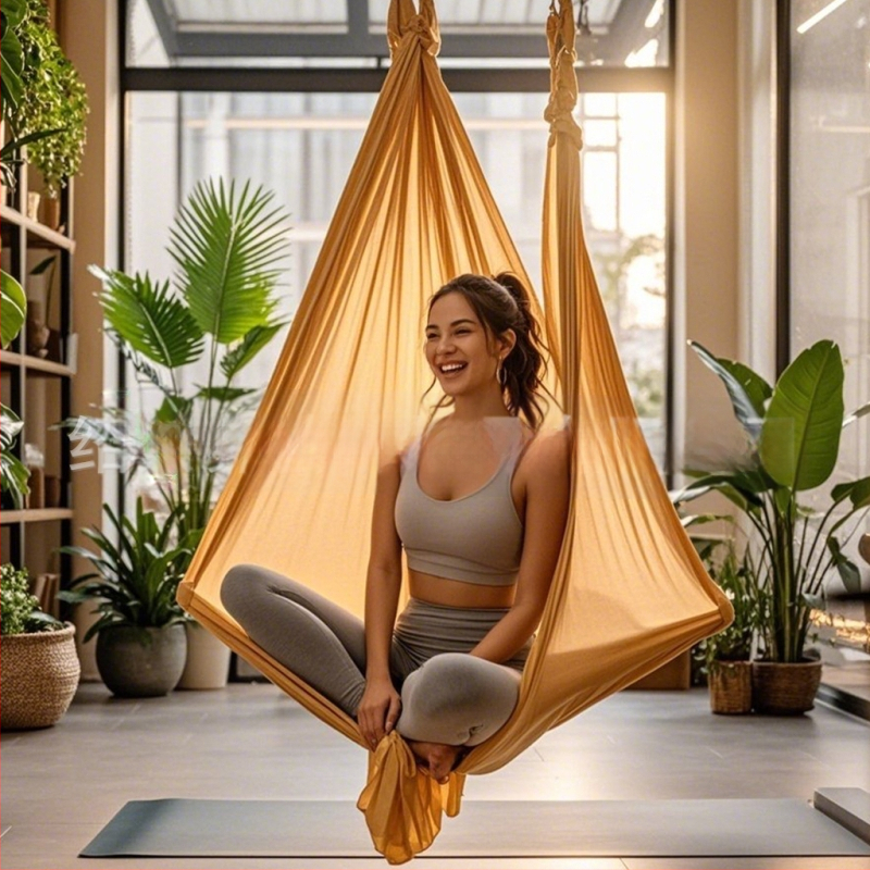 Õhujooga võrkkiik sise- ja välistingimustes, gravitatsioonivastane elastne kangas, joogastuudio, jooga võrkkiik, täiskasvanutele ja lastele, tehas