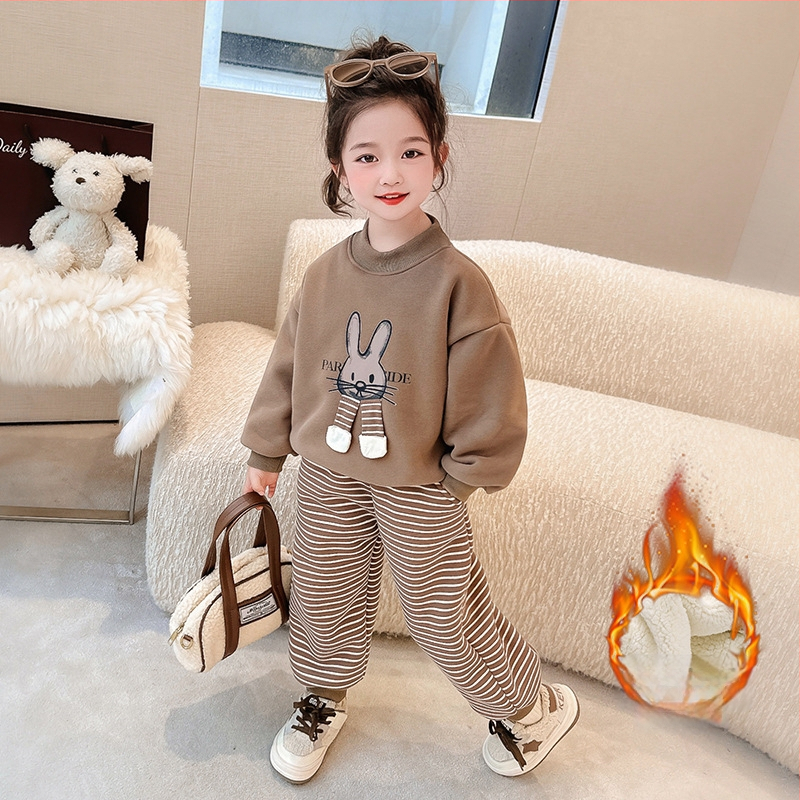 Tüdrukute kevadkostüüm 2025 uue stiiliga kevadriided laste vabaaja kampsunid tüdrukute kevad- ja sügisspordi kaheosaline komplekt