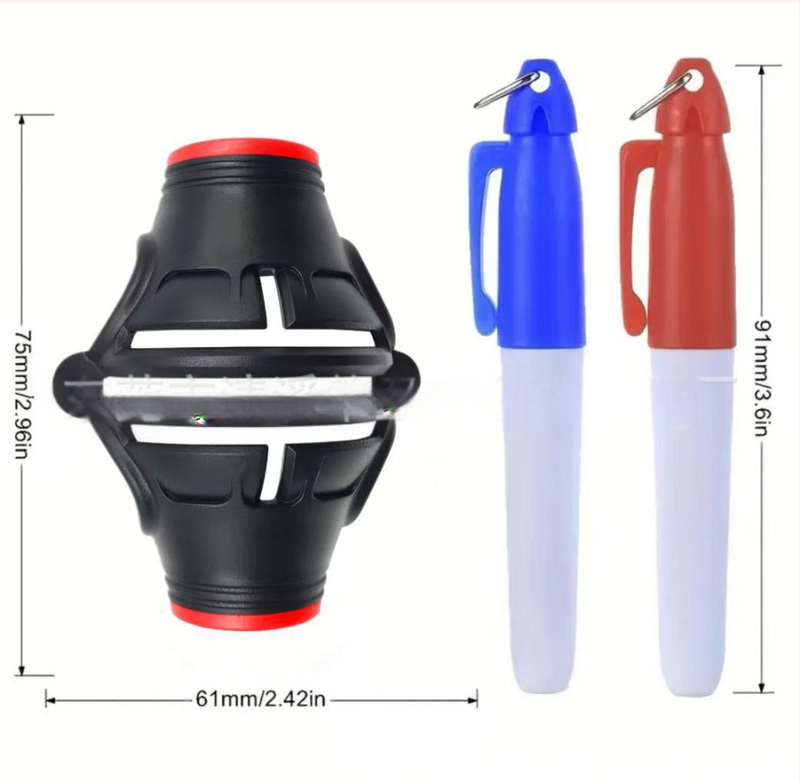 Golfipalli joonemarker 360° pööratav palli värvimise seade, joone joonistamise pliiats, võistluspalli värvimise palli märgistamine, putteri sihtimine