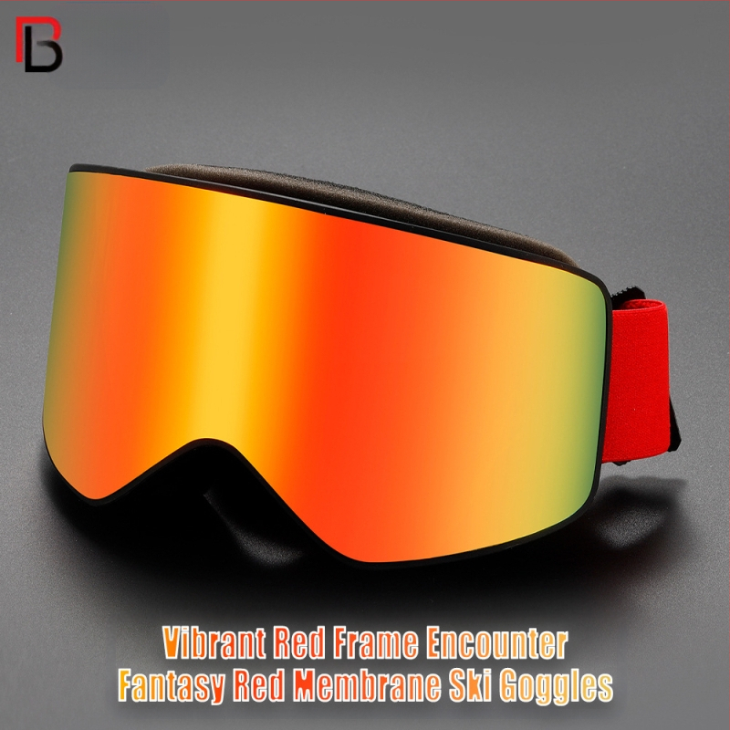 Suaugusiųjų cilindriniai tikros plėvelės HD didelio matymo lauko dvigubo sluoksnio anti-rūko sniego akiniai sniego laipiojimo skardinės kortelės trumparegystės apsauga slidinėjimo akiniai