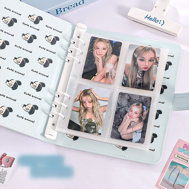 Нов оригинален Insa5 албум с четири решетки от PU карти, 3-инчов студентски вентилатор, изискан малък албум за съхранение на карти, албум за снимки