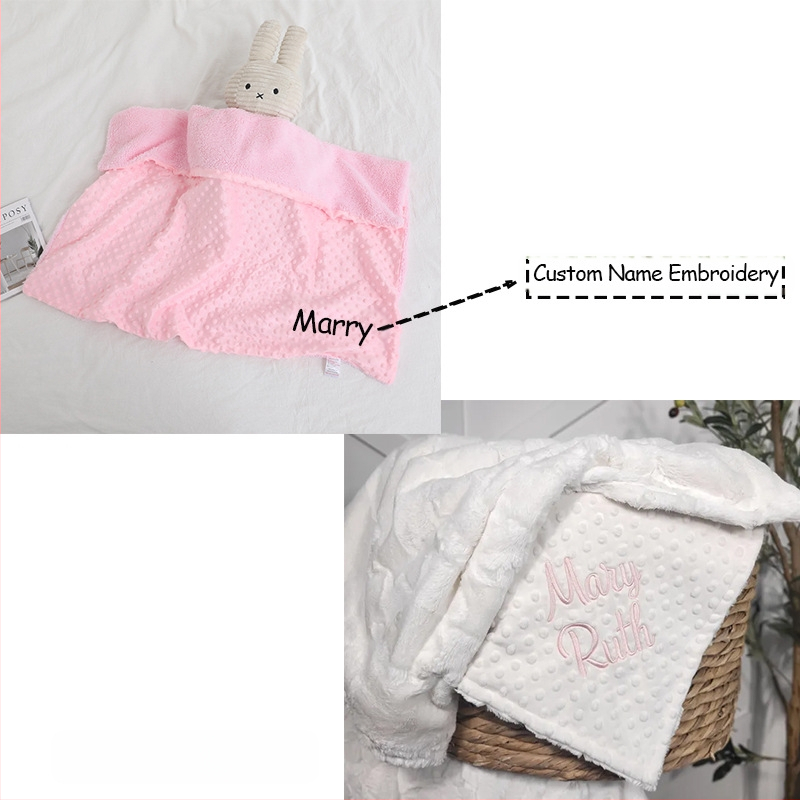 Piiriülene ja populaarne isikupärastatud tikandiga pressitud vahust kahekihiline tekk, beebimüts, samettekk, autoteki tikandid