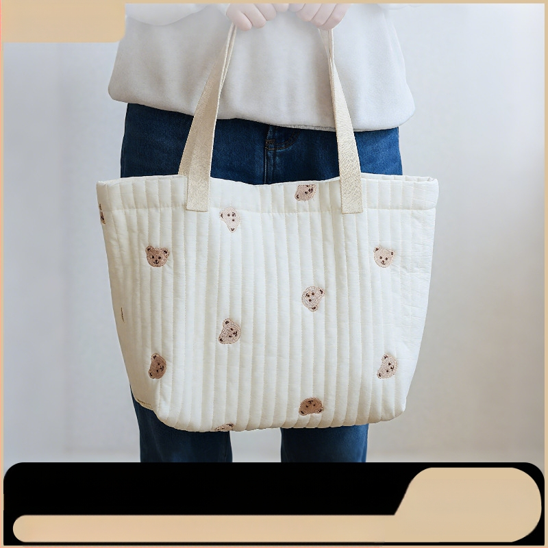 Japoniška ir korėjietiška grynos medvilnės didelės talpos mamytės krepšys laikymo rankinė paprasta didelės talpos pažastų krepšys mamai ir kūdikiui mergaitėms laisvalaikio krepšys