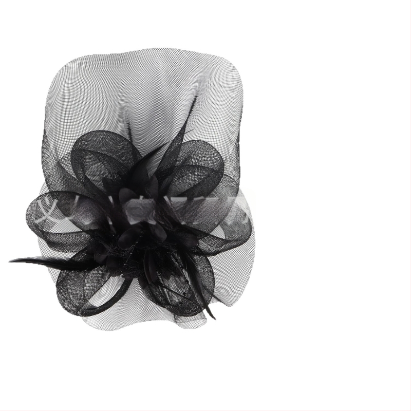 Europietiškos ir amerikietiškos šventinės vakarėlių tinklinės plunksnų galvos apdangalas, nuotakos, vestuvių nuotrauka, vintažiniai plaukų aksesuarai, plaukų segtukas, dvigubos paskirties galvos apdangalas, gėlė