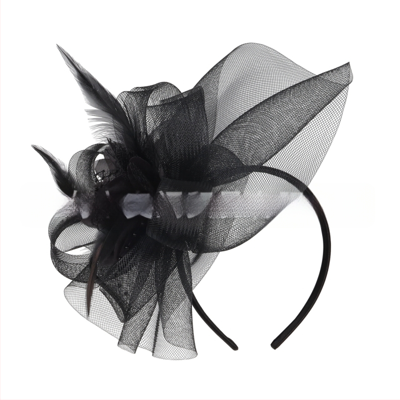 Europietiškos ir amerikietiškos šventinės vakarėlių tinklinės plunksnų galvos apdangalas, nuotakos, vestuvių nuotrauka, vintažiniai plaukų aksesuarai, plaukų segtukas, dvigubos paskirties galvos apdangalas, gėlė