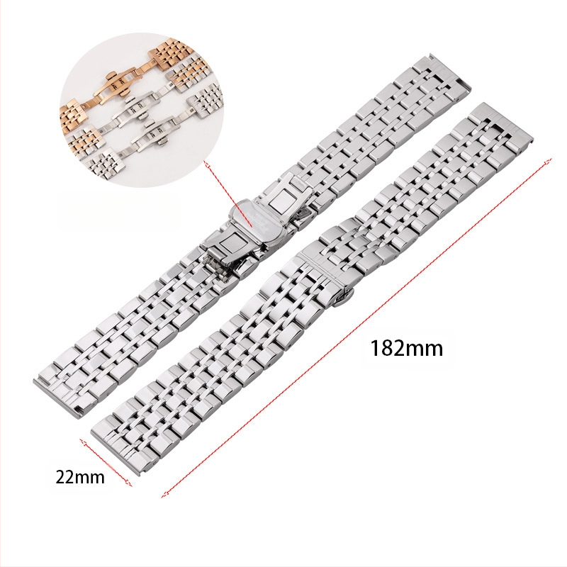 Нова каишка от неръждаема стомана Seven-plant за Samsung Galaxy Watch с катарама тип „пеперуда“ 12-24 мм дъга