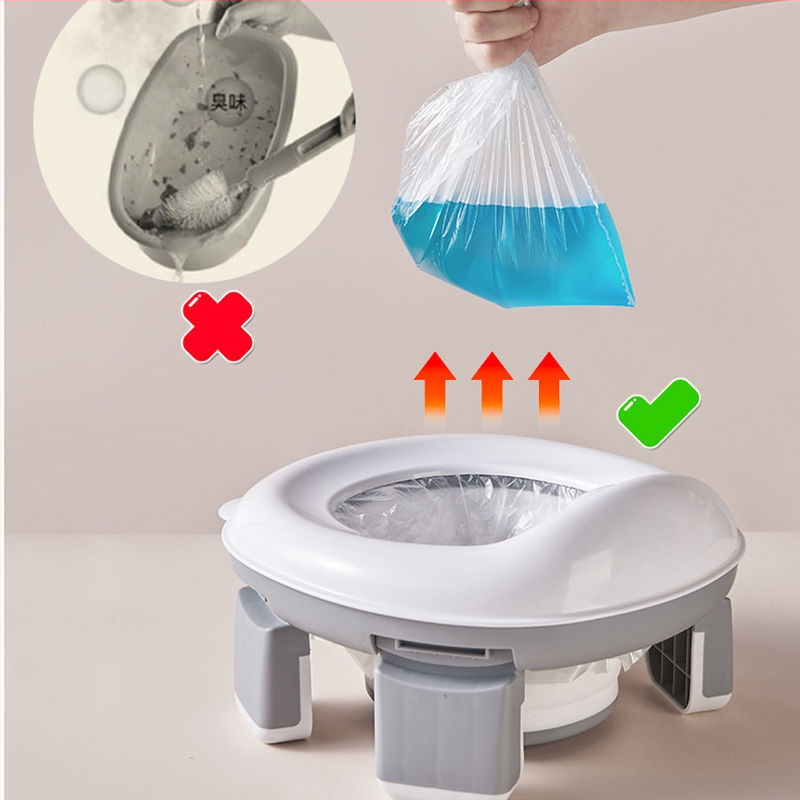 Jauna pārnēsājama bērnu saliekama tualete zēniem un meitenēm, bērnu āra ceļojumu tualete, bērnu divējāda lietošana