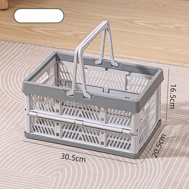 Piiriülene kokkupandav kaasaskantav korv toidukaupade ostmiseks, kaasaskantav plastmassist piknikukorv, majapidamispuuviljakorv, köögiviljakorv, hoiukorv