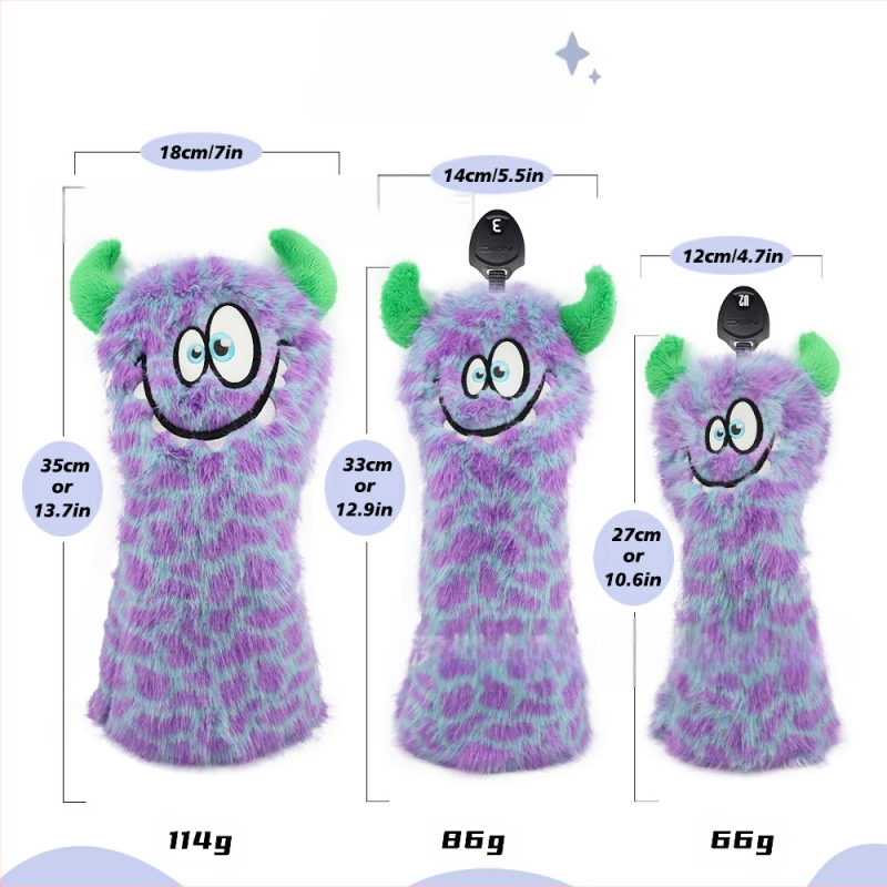 Navlaka za golf palicu od drva, plišano čudovište, nova crtana slatka navlaka za palicu br. 1, drvena navlaka za glavu palice za fairway