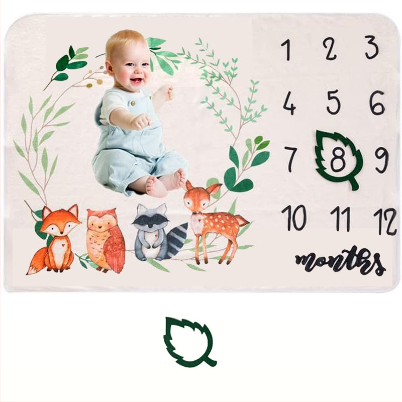 Beebi verstaposti flanelltekk raamiga Beebifotograafia fototekk Beebi kasvu mälestustekk fotorekvisiidid