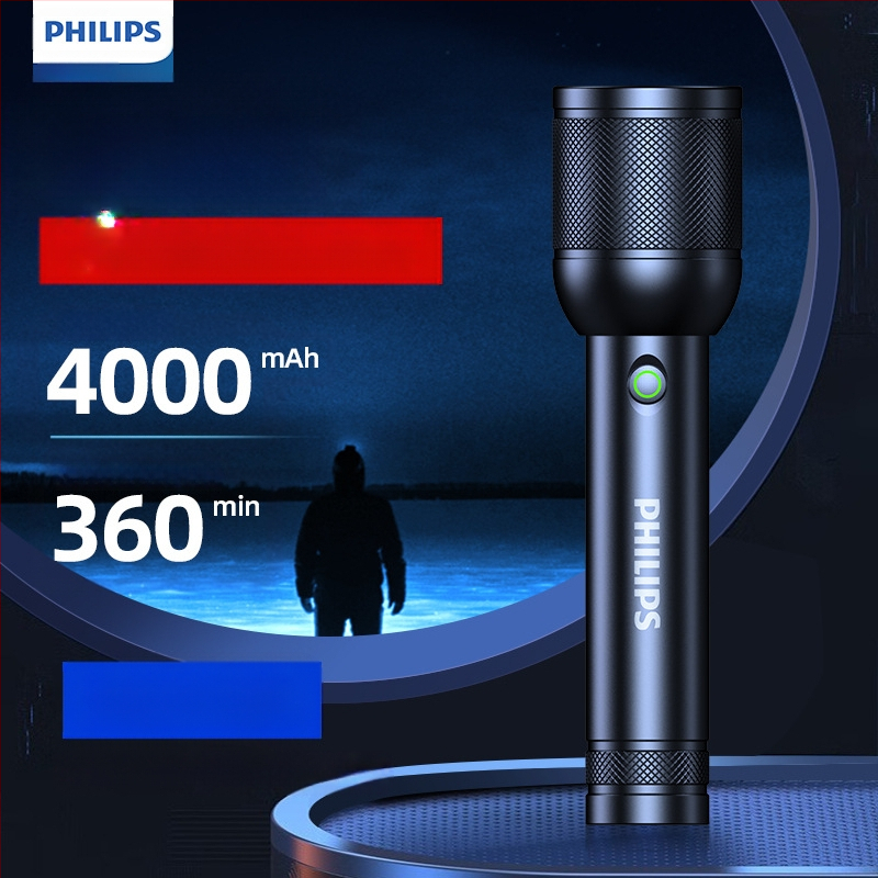 „Philips“ taktinis lazerinis žibintuvėlis, stiprios šviesos įkrovimas, itin ryškus, nešiojamas, lauko, didelio nuotolio, buitinis, daugiafunkcis, priartinimo funkcija