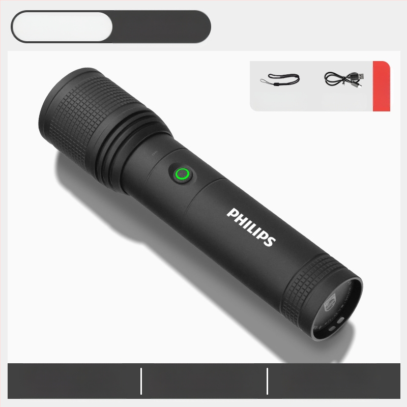 „Philips“ taktinis lazerinis žibintuvėlis, stiprios šviesos įkrovimas, itin ryškus, nešiojamas, lauko, didelio nuotolio, buitinis, daugiafunkcis, priartinimo funkcija