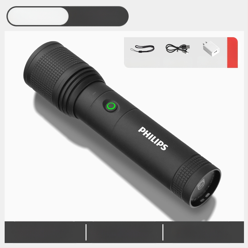 „Philips“ taktinis lazerinis žibintuvėlis, stiprios šviesos įkrovimas, itin ryškus, nešiojamas, lauko, didelio nuotolio, buitinis, daugiafunkcis, priartinimo funkcija