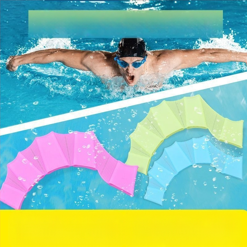 Vabastiil käelestad silikoonist aerutamispeopesaga ujumistreeningu varustus täiskasvanutele ja lastele pardikäpa sõrmevõrguga ujumisvarustuse komplekt