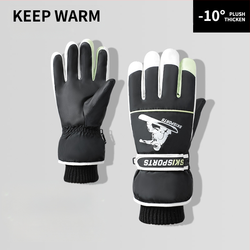 Žieminės slidinėjimo pirštinės, vyriškos, vėjui atsparios, vandeniui atsparios, neslystančios, lietimui jautraus ekrano, su vilnos pamušalu, šiltos, žieminės alpinizmo ir jojimo pirštinės