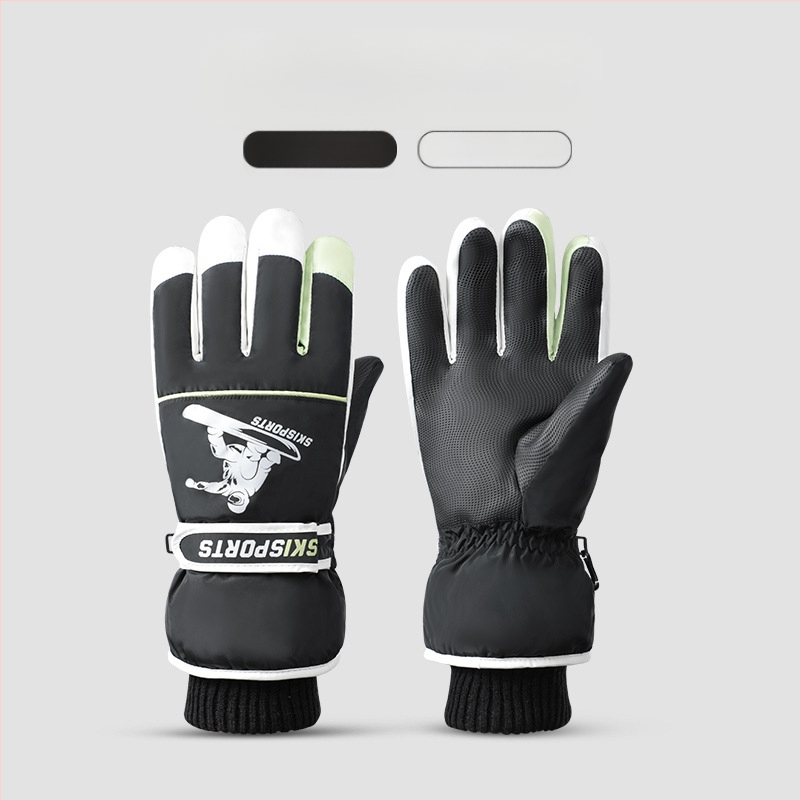 Žieminės slidinėjimo pirštinės, vyriškos, vėjui atsparios, vandeniui atsparios, neslystančios, lietimui jautraus ekrano, su vilnos pamušalu, šiltos, žieminės alpinizmo ir jojimo pirštinės