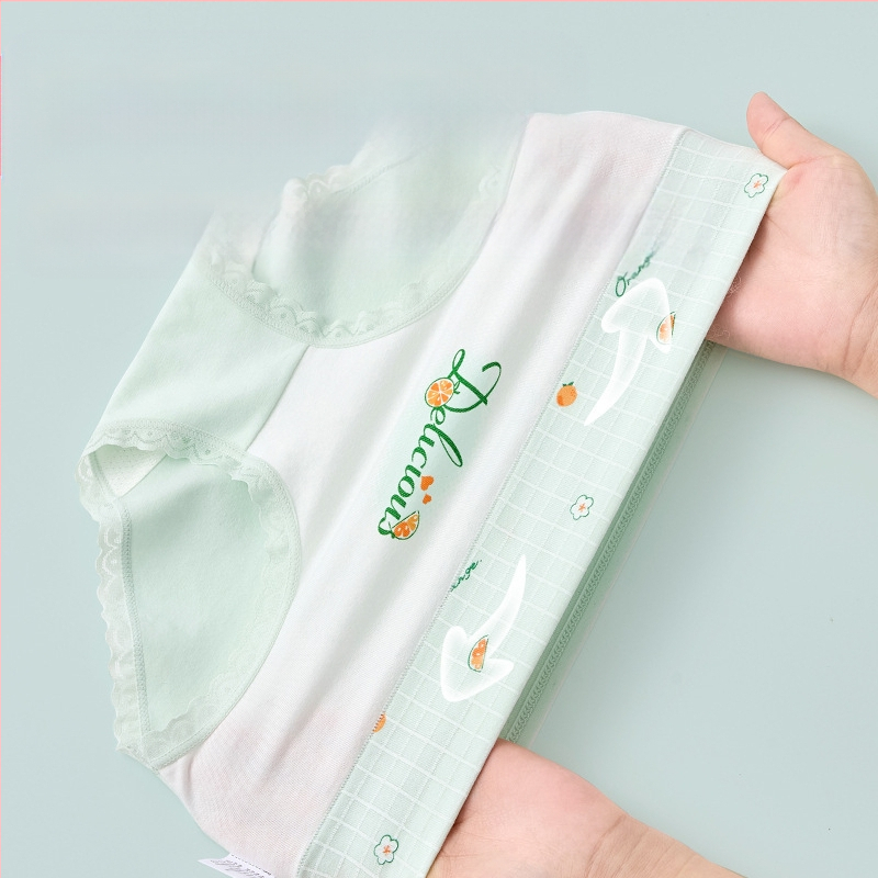 Lenjerie intimă pentru copii, triunghi, talie înaltă, bumbac, clasa A, bumbac, pantaloni scurți pentru fete de 6-12 ani, fără clipsuri, en-gros