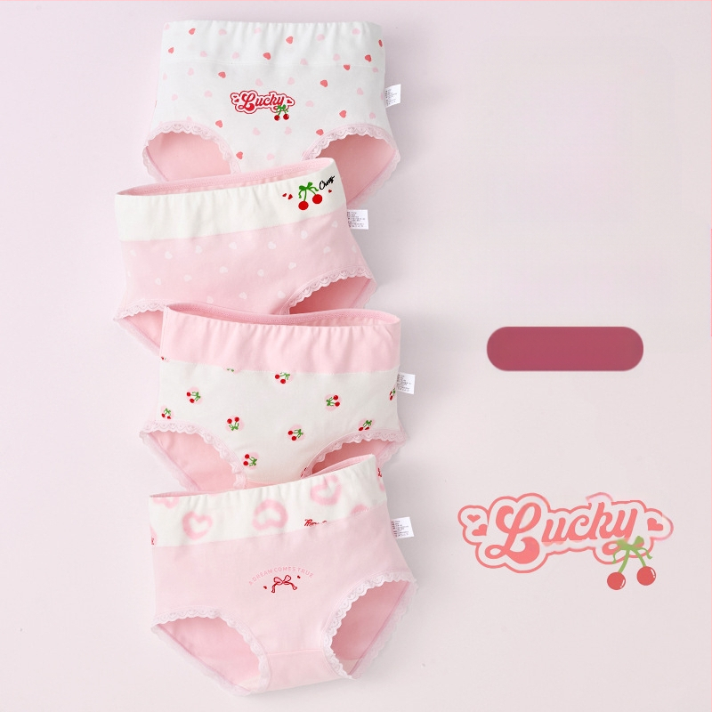 Lenjerie intimă pentru copii, triunghi, talie înaltă, bumbac, clasa A, bumbac, pantaloni scurți pentru fete de 6-12 ani, fără clipsuri, en-gros