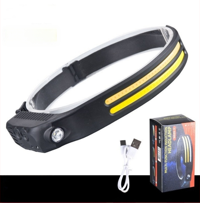 Nauji tarpvalstybiniai banguojantys indukciniai COB žibintai lauko dviračių žibintai su USB įkrovimu naktiniams bėgimo žibintams su stipriais šviesos žibintais su silicio įkrova