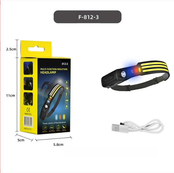 Nauji tarpvalstybiniai banguojantys indukciniai COB žibintai lauko dviračių žibintai su USB įkrovimu naktiniams bėgimo žibintams su stipriais šviesos žibintais su silicio įkrova