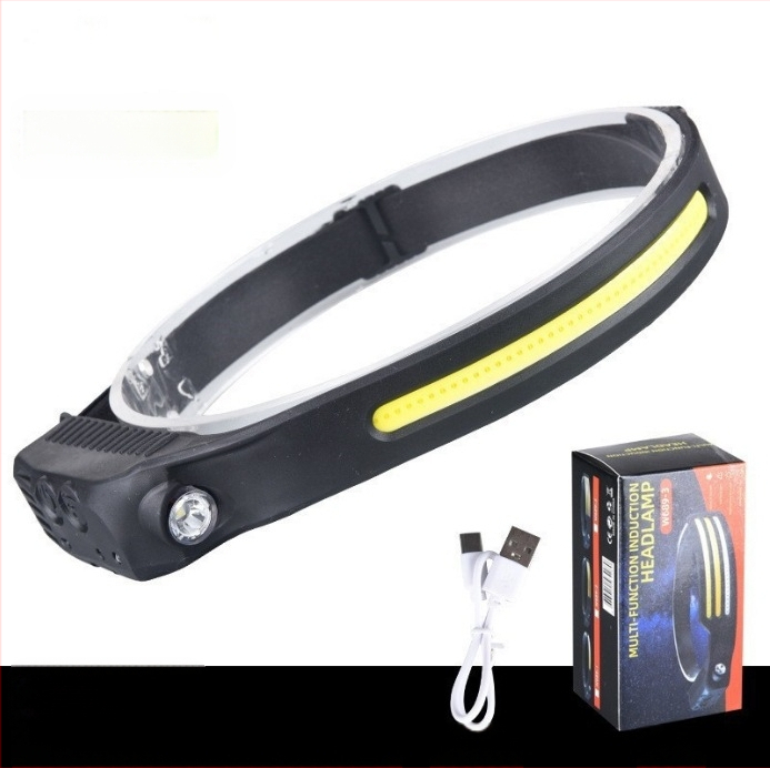 Nauji tarpvalstybiniai banguojantys indukciniai COB žibintai lauko dviračių žibintai su USB įkrovimu naktiniams bėgimo žibintams su stipriais šviesos žibintais su silicio įkrova