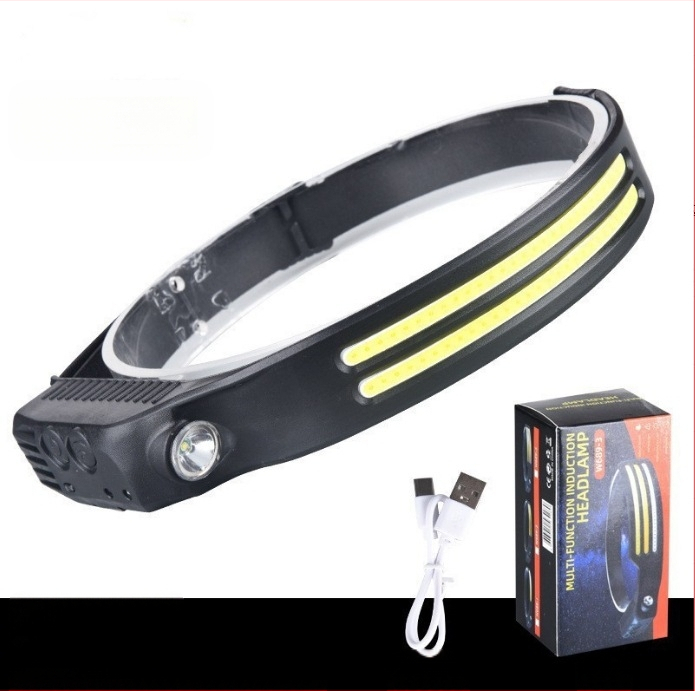 Nauji tarpvalstybiniai banguojantys indukciniai COB žibintai lauko dviračių žibintai su USB įkrovimu naktiniams bėgimo žibintams su stipriais šviesos žibintais su silicio įkrova