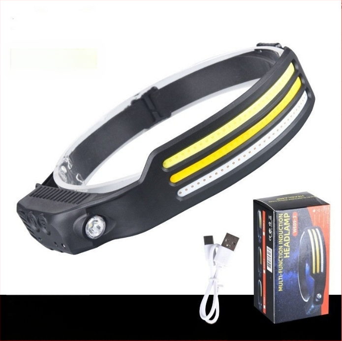 Nauji tarpvalstybiniai banguojantys indukciniai COB žibintai lauko dviračių žibintai su USB įkrovimu naktiniams bėgimo žibintams su stipriais šviesos žibintais su silicio įkrova