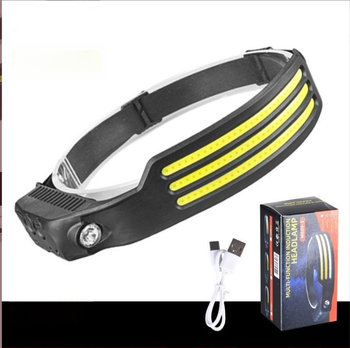 Nauji tarpvalstybiniai banguojantys indukciniai COB žibintai lauko dviračių žibintai su USB įkrovimu naktiniams bėgimo žibintams su stipriais šviesos žibintais su silicio įkrova