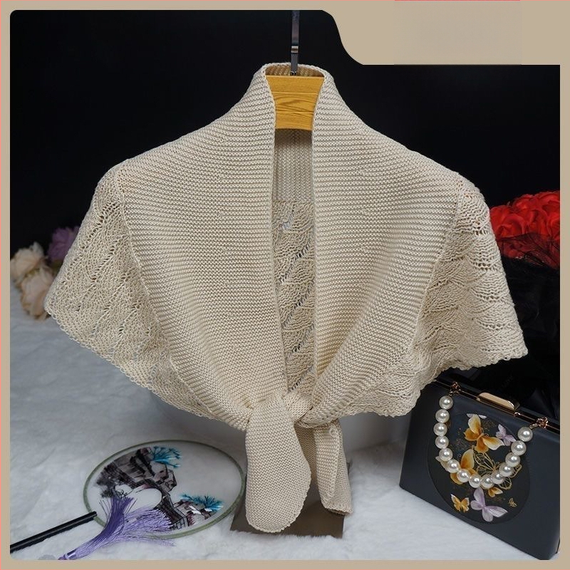 Naujas japoniško stiliaus oro kondicionieriumi vėsinamas mažas skara universalus pavasario, vasaros, rudens megztas tuščiaviduris kaklą apsaugantis kardiganas, gamintojas