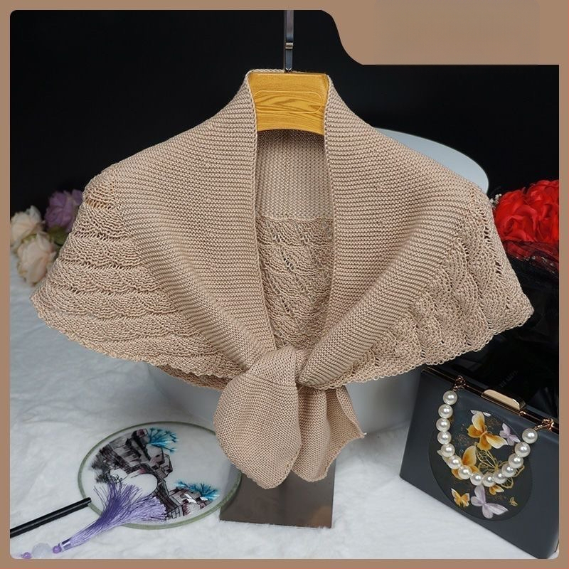 Naujas japoniško stiliaus oro kondicionieriumi vėsinamas mažas skara universalus pavasario, vasaros, rudens megztas tuščiaviduris kaklą apsaugantis kardiganas, gamintojas