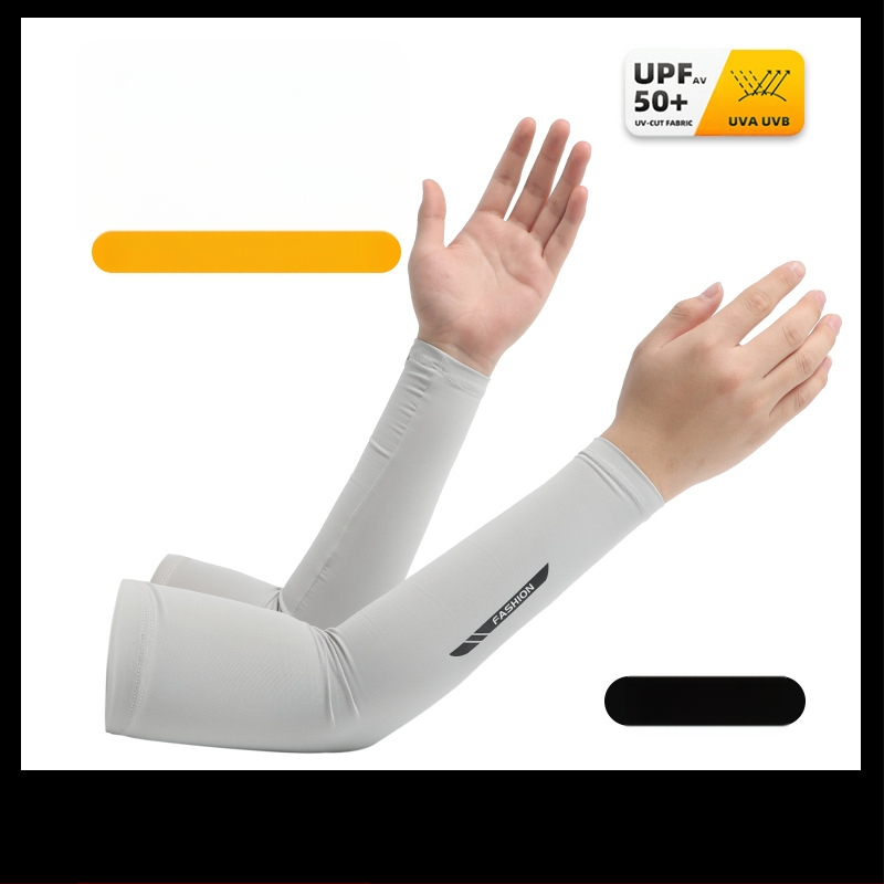 Manșon de protecție solară Ice Silk pentru bărbați, vară, absorbant de transpirație, respirabil, protecție UV, protecție pentru brațe, pentru condus în aer liber, en-gros