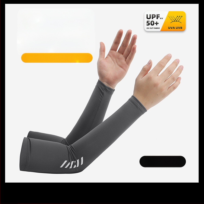 Manșon de protecție solară Ice Silk pentru bărbați, vară, absorbant de transpirație, respirabil, protecție UV, protecție pentru brațe, pentru condus în aer liber, en-gros