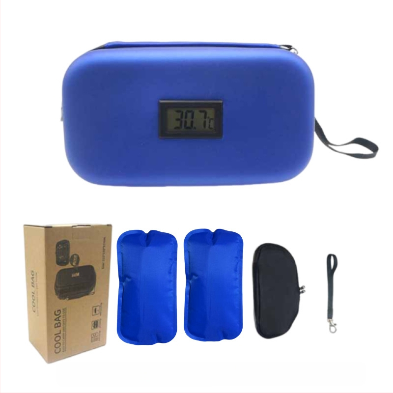 na sklade Amazon Explosions Inzulínová chladnička EVA Prenosná vonkajšia chladnička s teplomerom Vrecko na ľad Zachovanie chladu