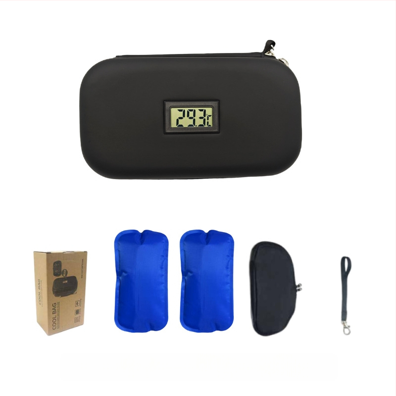 na sklade Amazon Explosions Inzulínová chladnička EVA Prenosná vonkajšia chladnička s teplomerom Vrecko na ľad Zachovanie chladu
