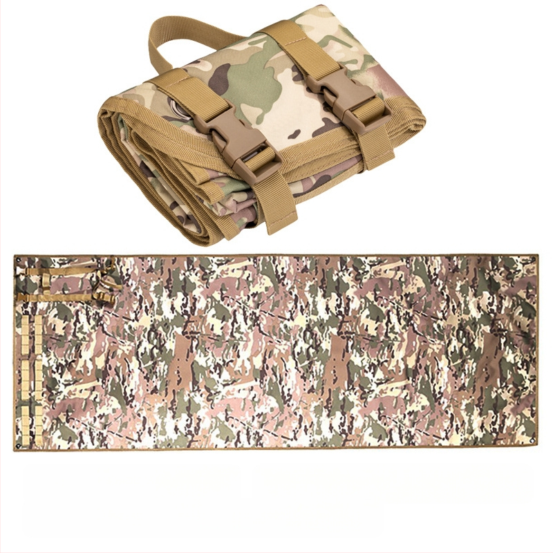 Āra aprīkojuma pārnēsājamais paklājiņš motociklu kempinga piknika paklājiņš saliekams ūdensizturīgs un mitrumizturīgs taktiskās apmācības maskēšanās šaušanas paklājiņš