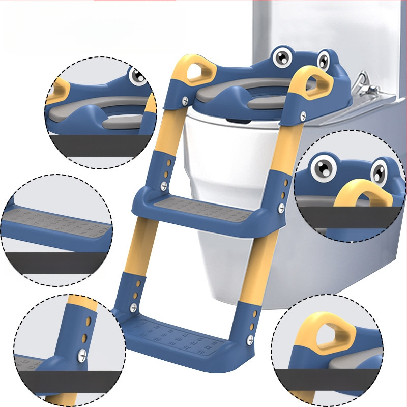 Bērnu tualetes kāpņu telpa Tualetes palīgelements zēniem un meitenēm Regulējama pakāpienveida bērnu tualete