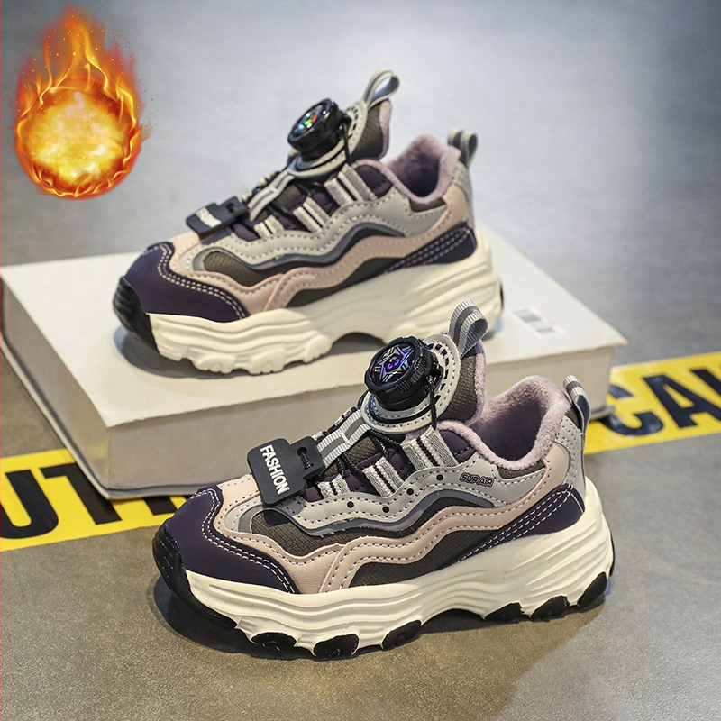 Pantofi sport pentru copii cu denumire comună, pantofi pentru fete, toamnă și iarnă, cu căptușeală din fleece, pantofi pentru copii, pantofi sport pentru tați pentru copii mari