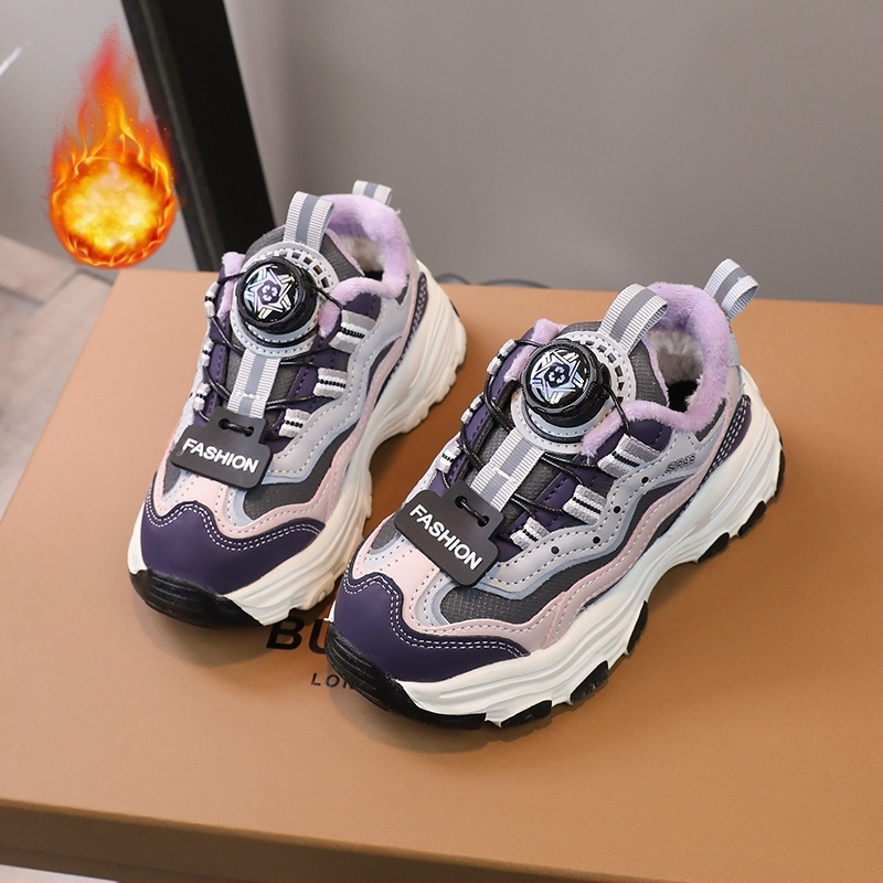 Pantofi sport pentru copii cu denumire comună, pantofi pentru fete, toamnă și iarnă, cu căptușeală din fleece, pantofi pentru copii, pantofi sport pentru tați pentru copii mari