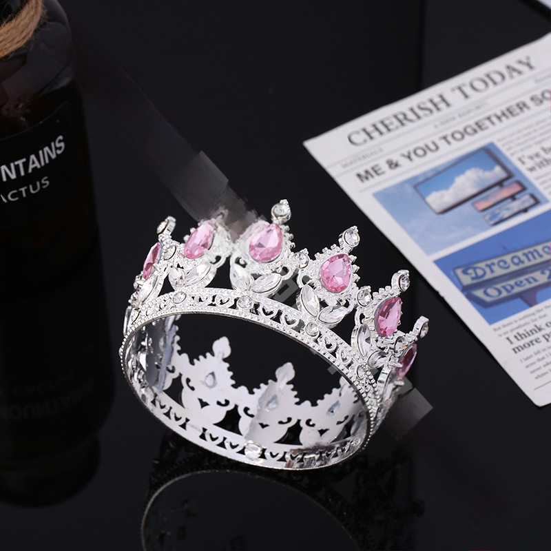 Piiriülene populaarne barokkstiilis pruudikroon, tiaara, kuninganna ballikleidi kroon erinevates värvides lillekaunistusega