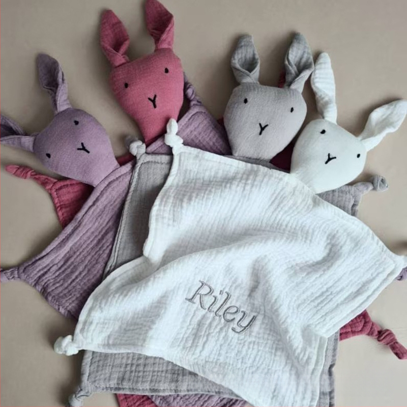 Pielāgota izšūta vārda mazuļa komforta lelles sega mazuļa miega dāvana grūtniecei un jaundzimušajam