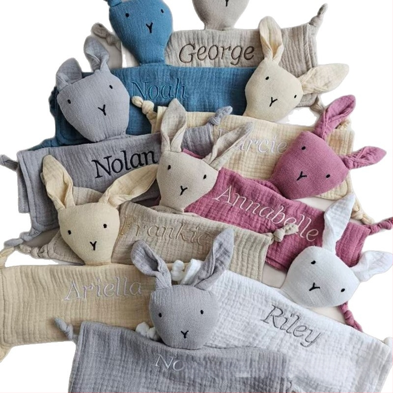 Pielāgota izšūta vārda mazuļa komforta lelles sega mazuļa miega dāvana grūtniecei un jaundzimušajam