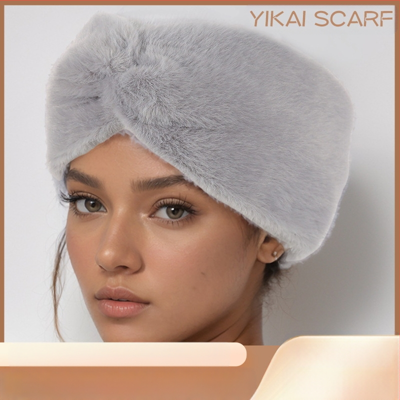 Euroopa ja Ameerika plüüsist ristikujuline peapael, kootud peapael, kõrvakaitsed, peakatted, sügise ja talve laiad küljejuukse aksessuaarid, soe villast juuksepael