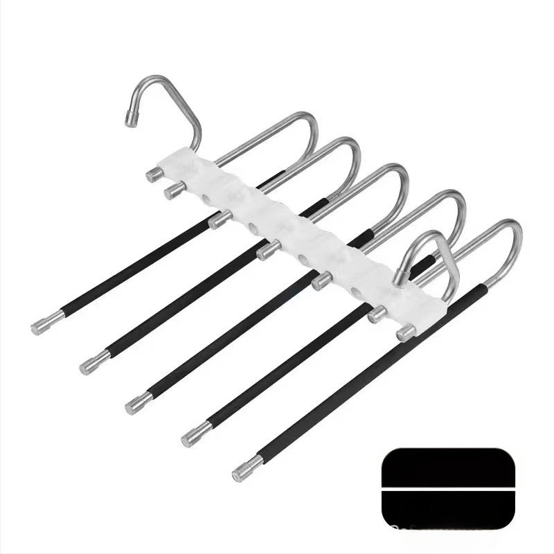 Rozsdamentes acél nadrágtartó, többfunkciós összecsukható fogas, háztartási varázslatos tárolóállvány, ruhásszekrény, nadrágcsipesz, nadrág, többrétegű polc