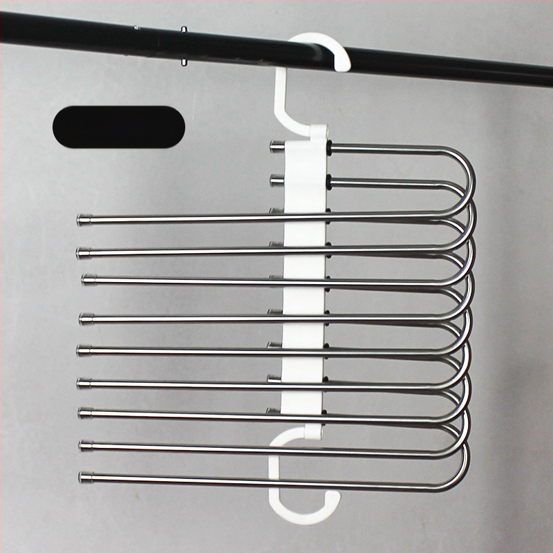 Rozsdamentes acél nadrágtartó, többfunkciós összecsukható fogas, háztartási varázslatos tárolóállvány, ruhásszekrény, nadrágcsipesz, nadrág, többrétegű polc